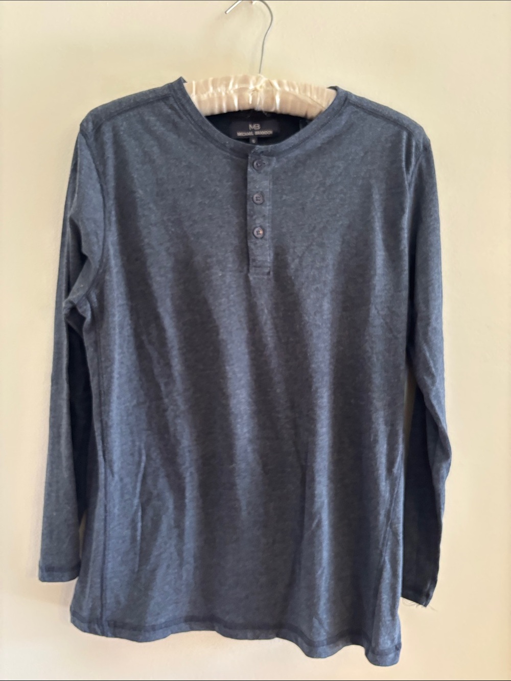 Michael Brandon Long-Sleeve Henley Shirt - Slate Gray